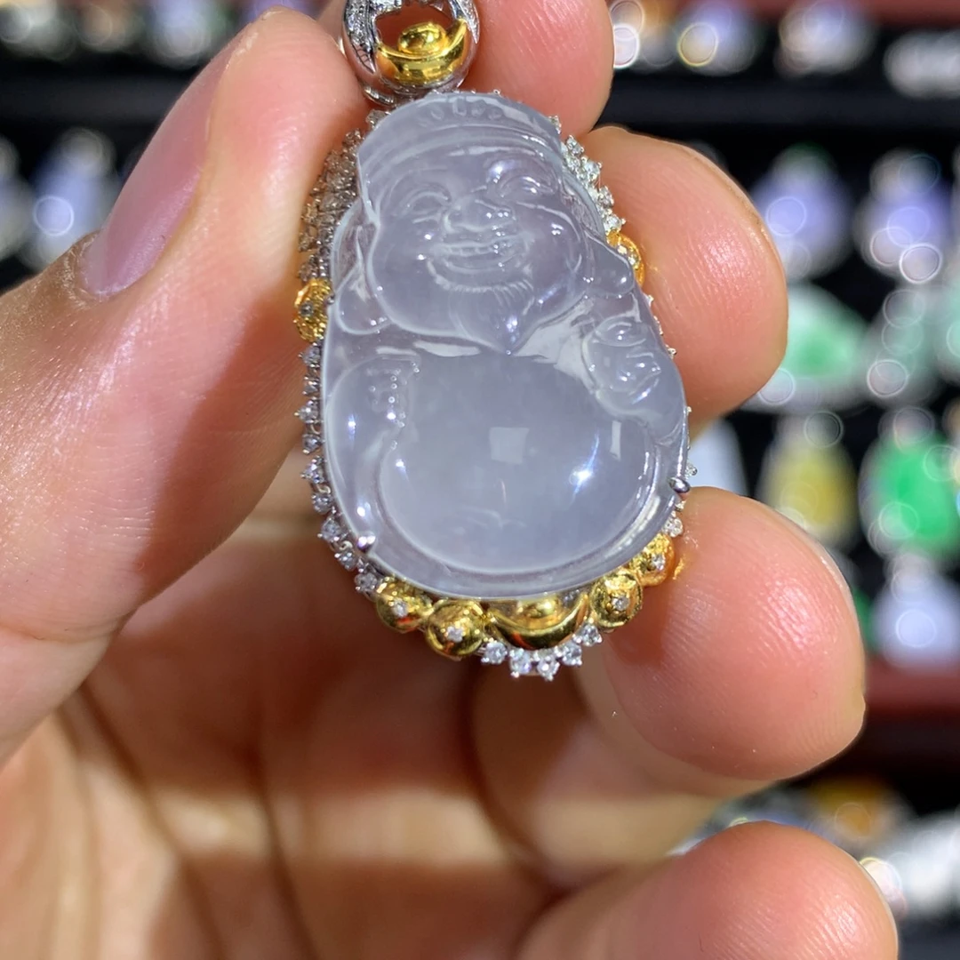 翡翠18K金镶嵌吊坠(不含链)签收后48小时鉴赏期