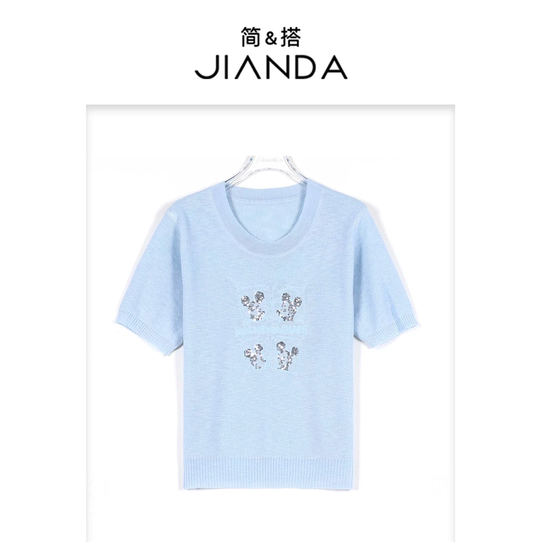 简&搭【千屿Sheila】重工亮片T恤252-TX/0410-7203