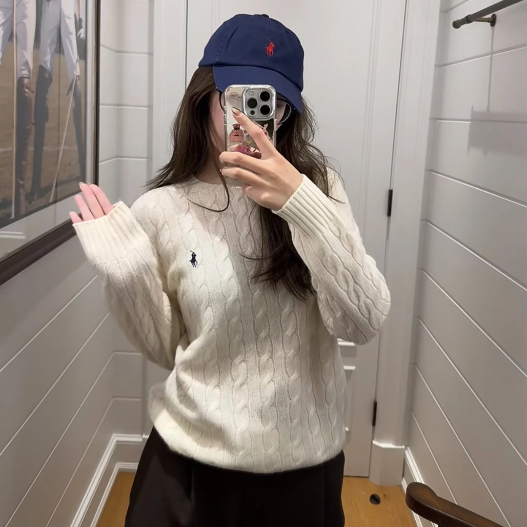 未使用 Ralph Lauren/拉夫劳伦 【羊绒羊毛】女版经典圆领针织毛衣
