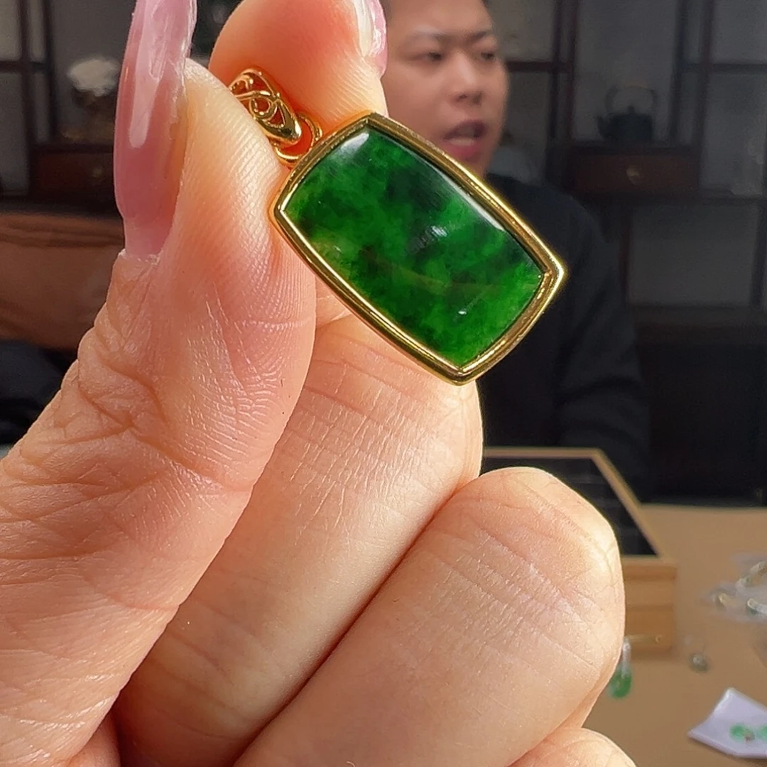 翡翠银S925镶嵌颈饰吊坠