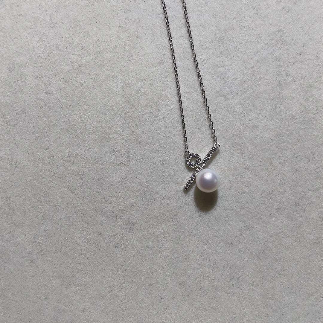 银S925镶嵌颈饰淡水珍珠