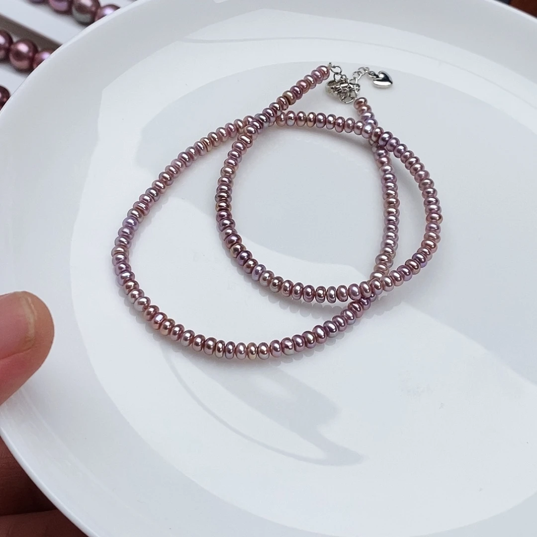 银S925镶嵌淡水珍珠颈饰