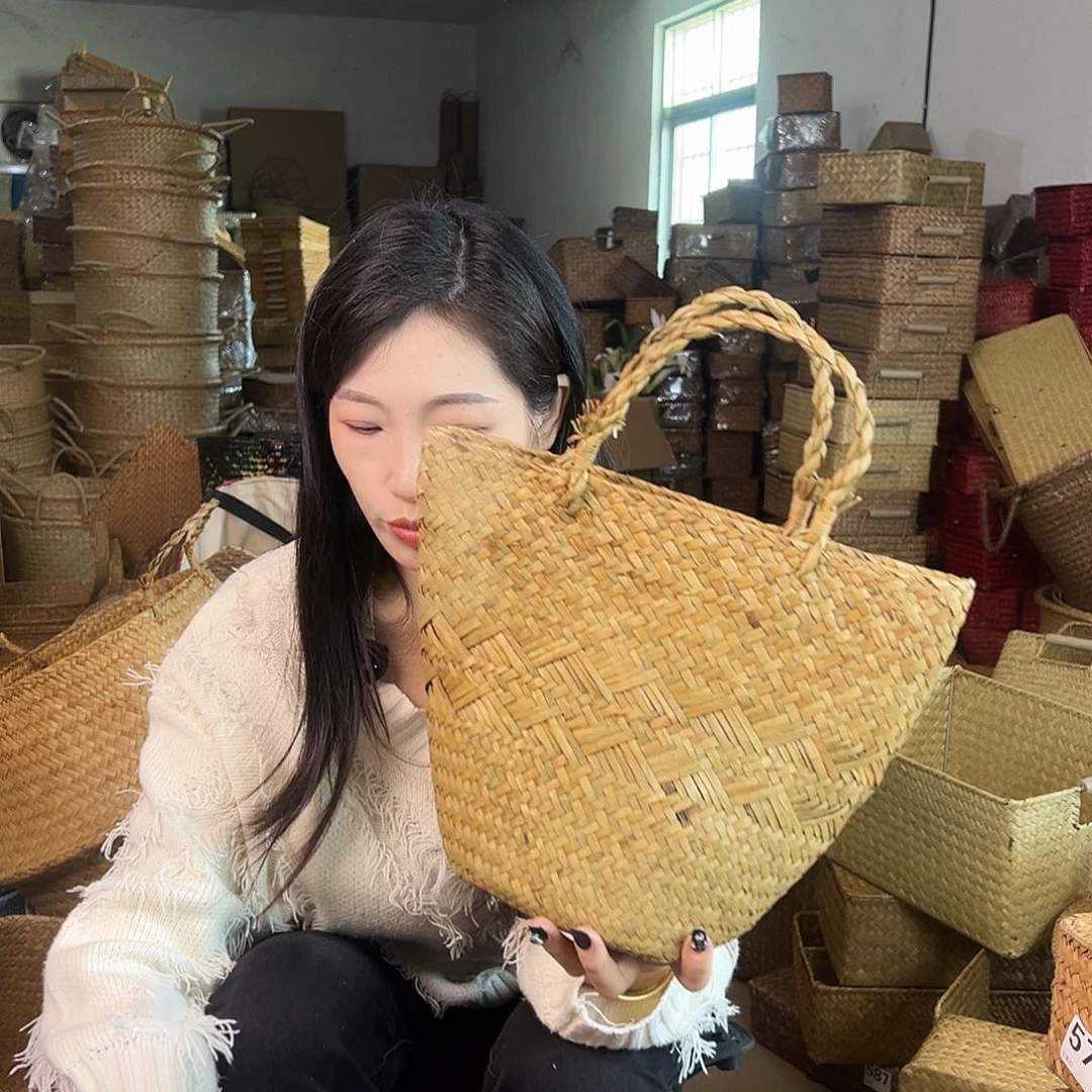 草编草编包/草编收纳盒带瑕疵