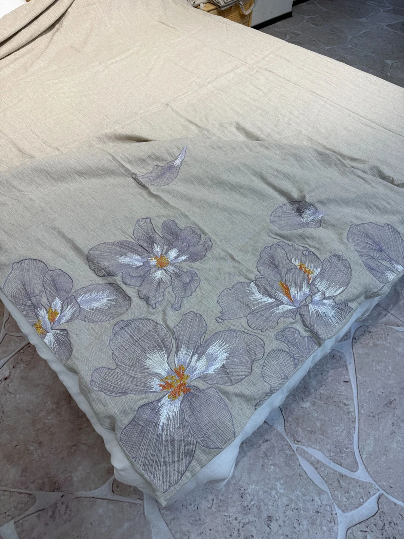 【麻先森-弄花影】汉麻刺绣四件套