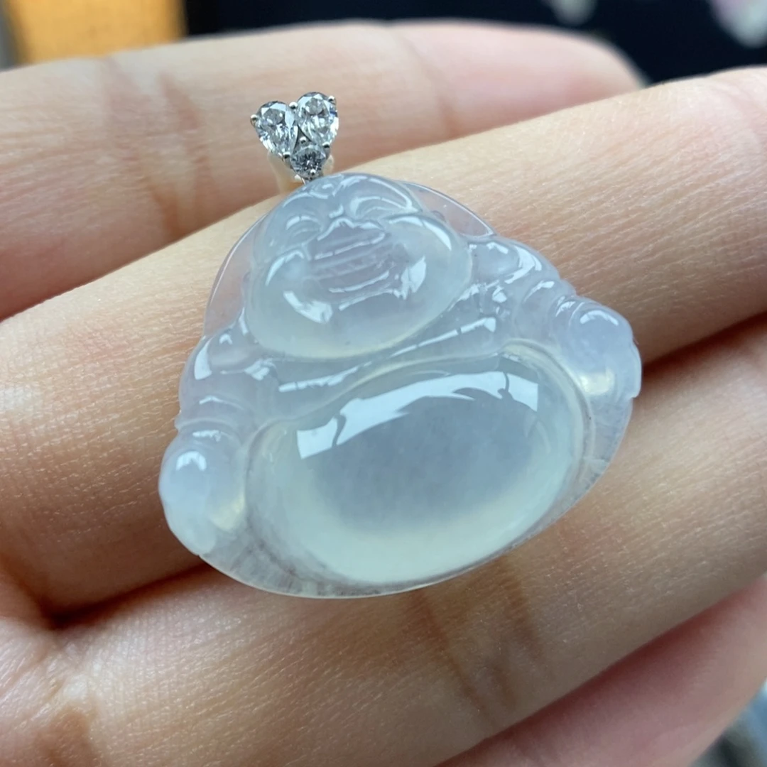 翡翠18K金镶嵌颈饰吊坠26