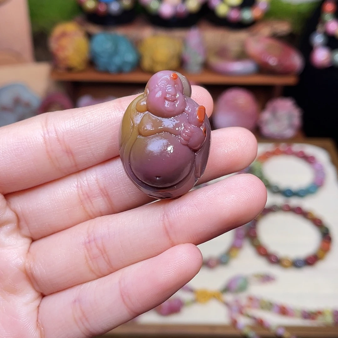 玛瑙/玉髓未镶嵌珠宝半成品盐源玛瑙独籽料佛公