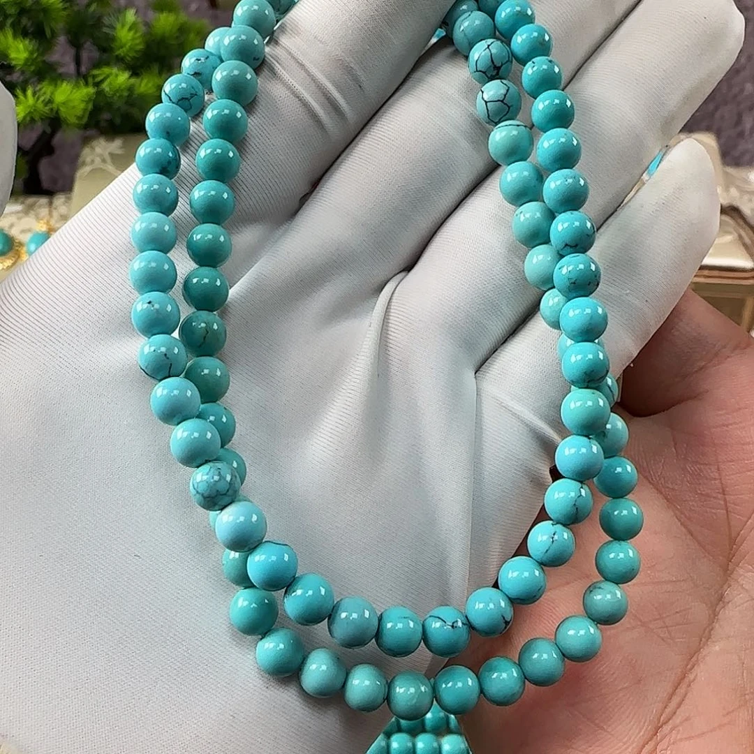 绿松石未镶嵌项链5mm