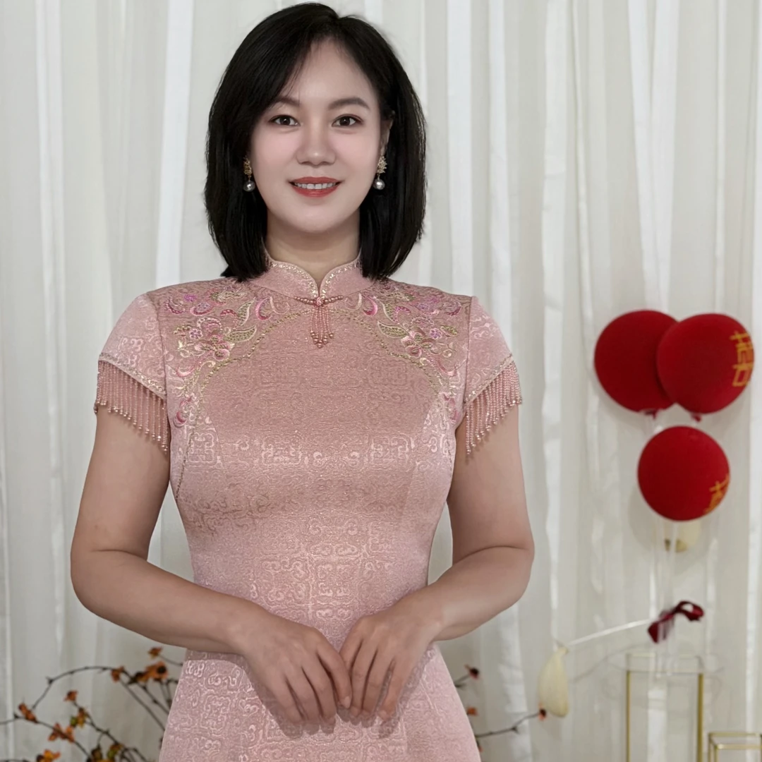婚宴礼服葫芦扣新中式常规款旗袍长款时尚提花气质礼服连衣裙