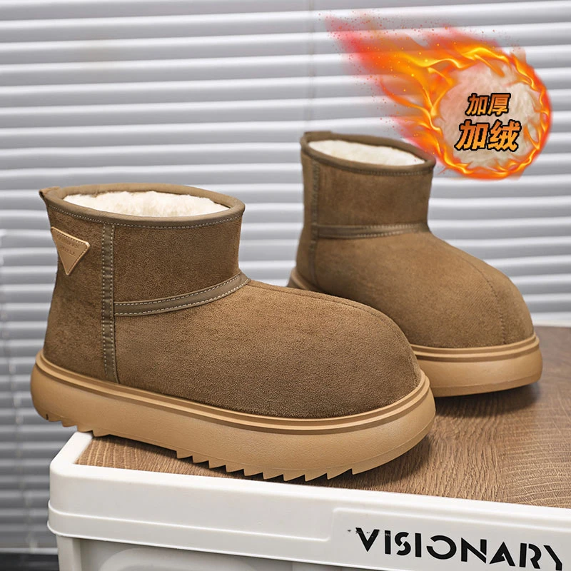 男鞋KDWG高品质卡皮巴拉丑萌网红爆款冬季短靴东北加绒加厚雪地靴