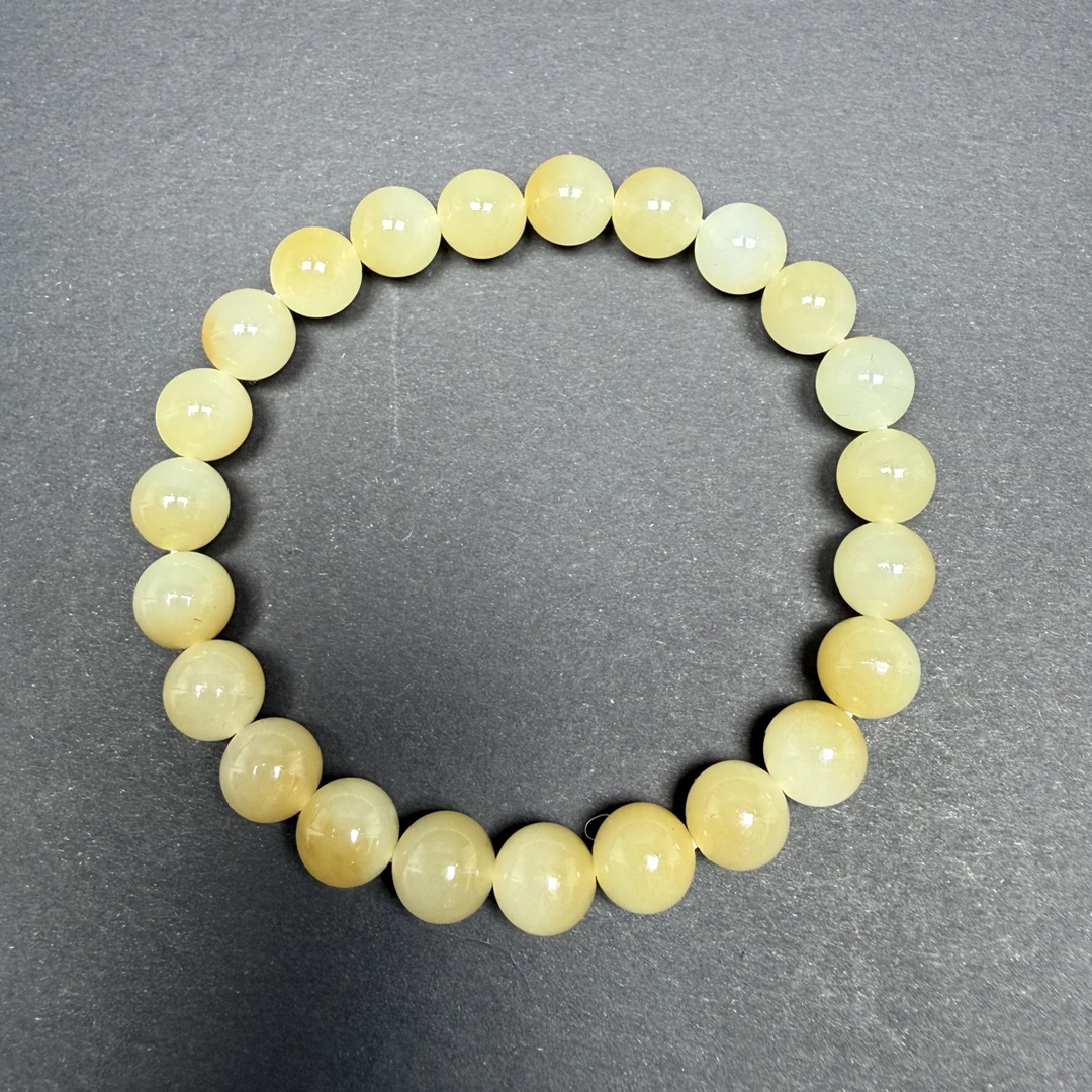 卡8mm糖白天然和田玉圆珠手串精致百搭高级多样性发货拍一发一