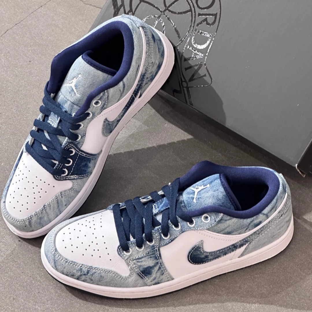 NIKE  Air Jordan 1 Low AJ1男水洗丹宁复古运动篮球鞋CZ8455-100