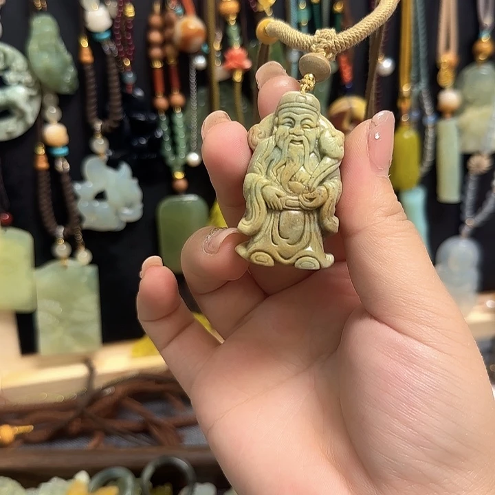 蛇纹石玉合金颈饰