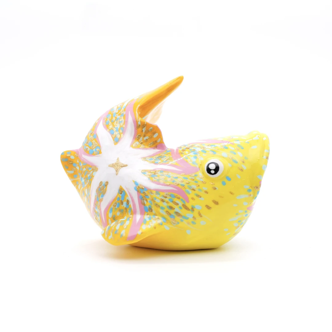 PM 王甜心摆件《有鱼》系列艺术石膏作品，手工绘制，仅一件