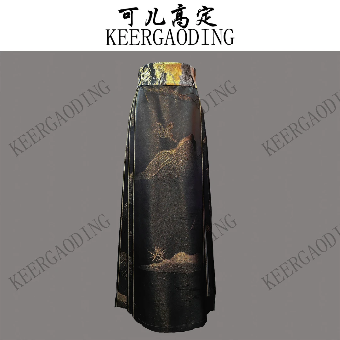 【已售罄勿上架】非遗桑蚕丝金通正绢高端新中式国风半裙3-J5346