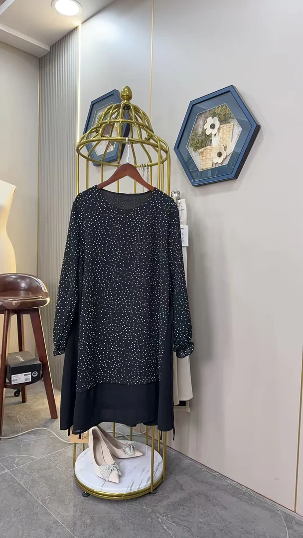 w1909夏季双纱衬衫裙(衣长88左右)