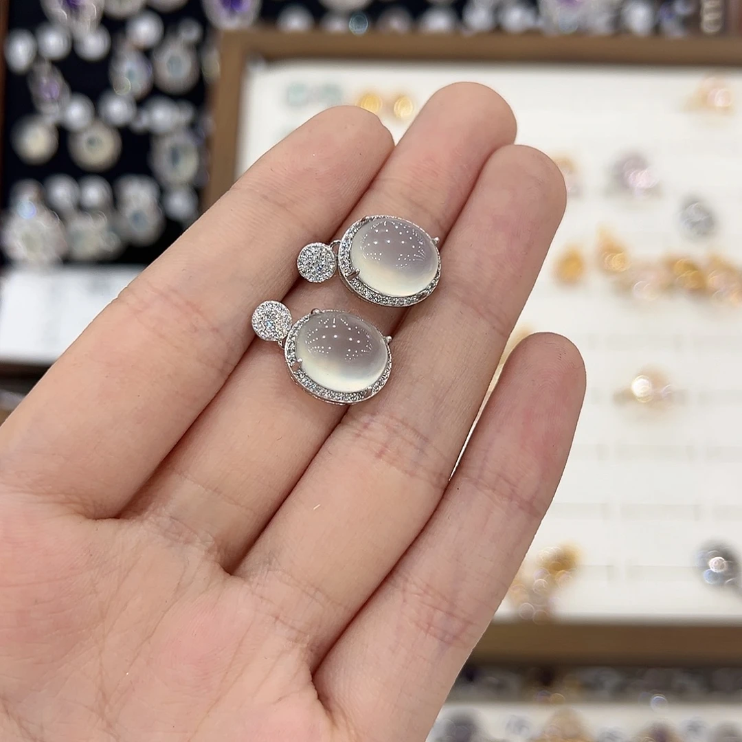 鹿***儿蛇纹石玉银S925镀金镶嵌戒指