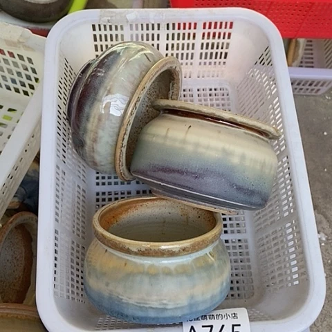 紫砂花盆765瑕疵品口径7.5左右