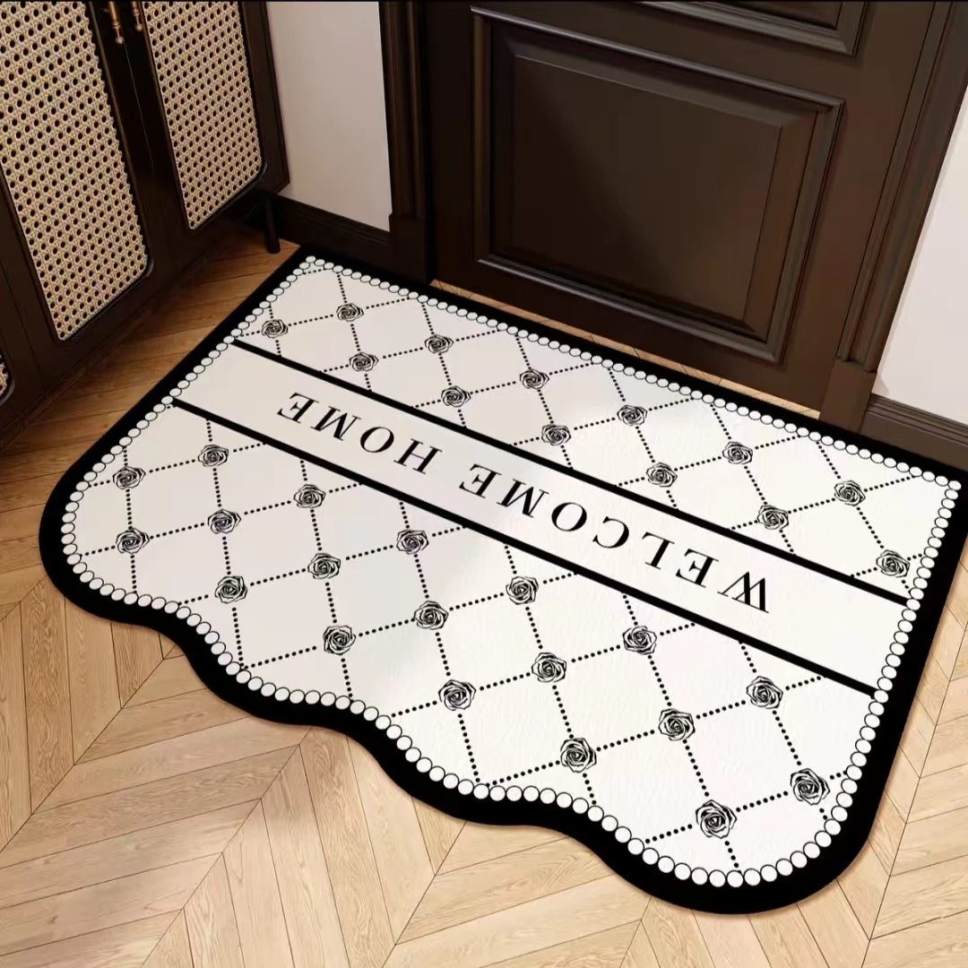 轻奢风地垫入户门垫进门脚垫耐脏可擦免洗大门口pvc皮革地毯裁剪