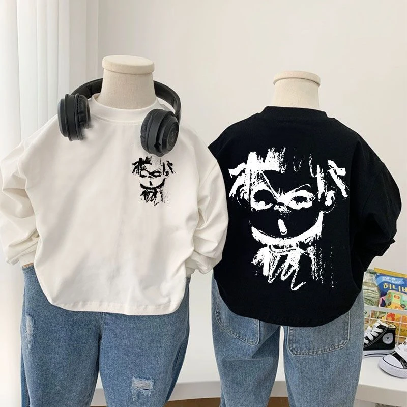 2025爆款哪吒衣服男孩纯棉长袖T恤男童宝宝洋气韩版春秋潮牌童装