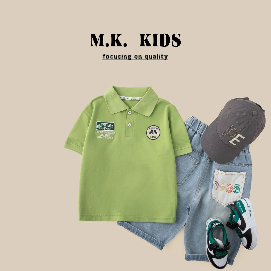 儿童夏款短袖POLO衫2025新款男童潮流时尚T恤BX0017华子童装