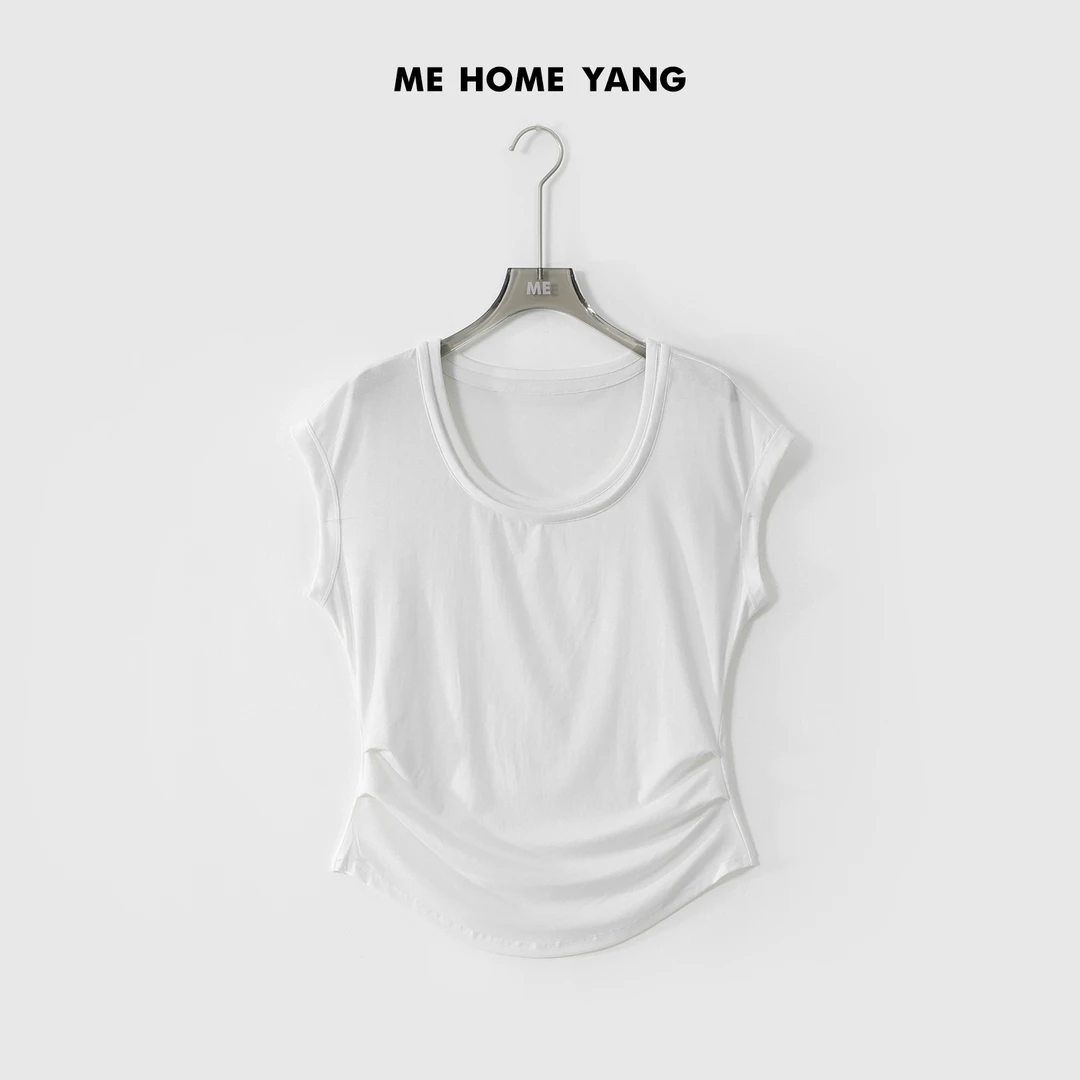 ME【腰精假两件T】莱赛尔混纺冰柔Q弹显瘦舒适时尚百搭T恤MESS2982