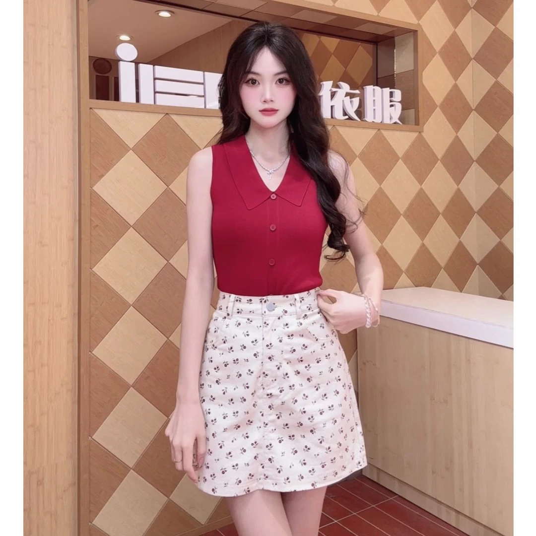 IEF/爱依服夏日穿搭2025夏季新款法式温柔风修身显瘦百搭上下套裙