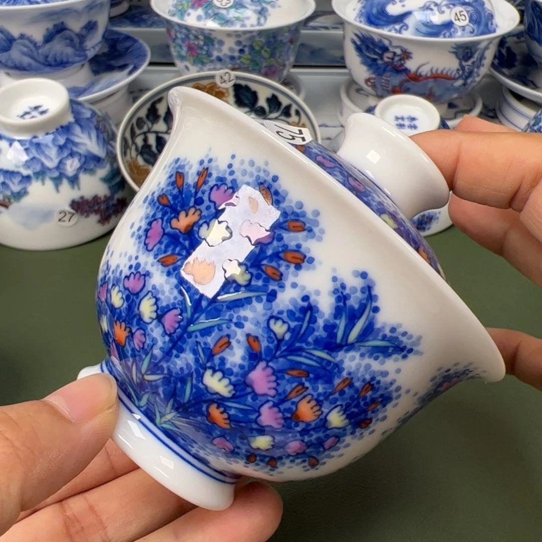 陶瓷景德镇纯手工纯手绘茶具木木75