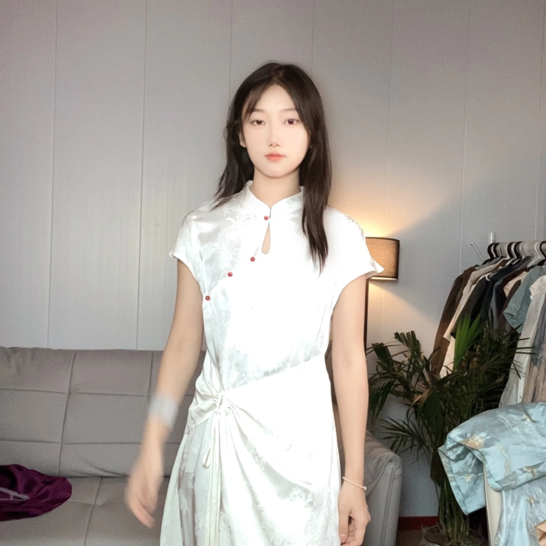加大双加真丝旗袍