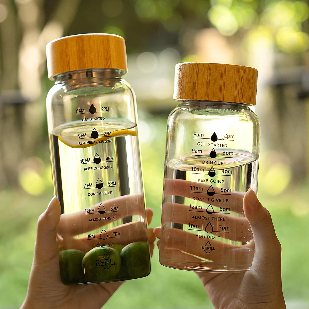 维艾高硼硅玻璃水杯冷泡瓶饮料果汁咖啡杯带盖便携大容量杯子新款