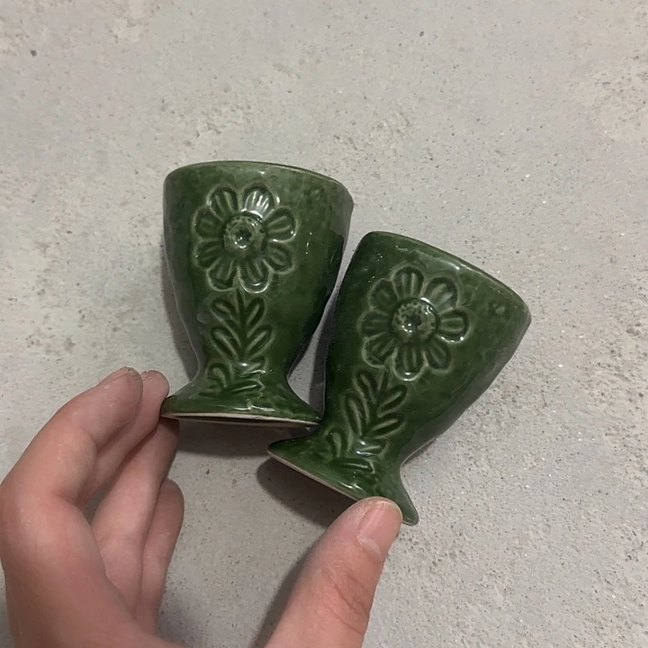 满15包邮外贸尾单微瑕陶瓷小酒杯两个
