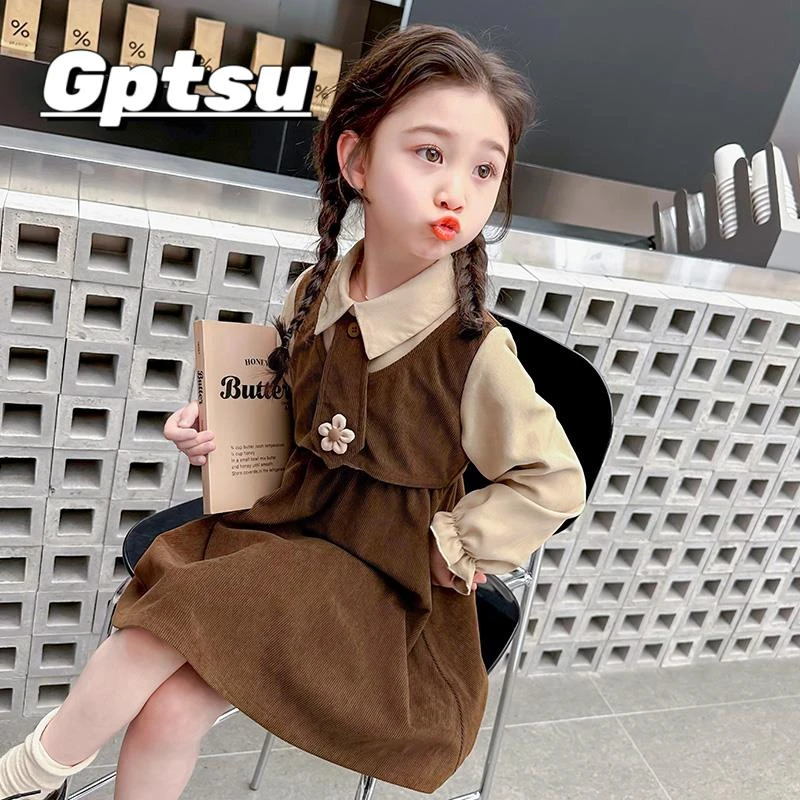 GPTSu学院风女童洋装春秋2025新款洋派女宝秋装儿童裙子秋季童装