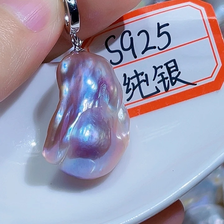 淡水珍珠银S925镶嵌颈饰