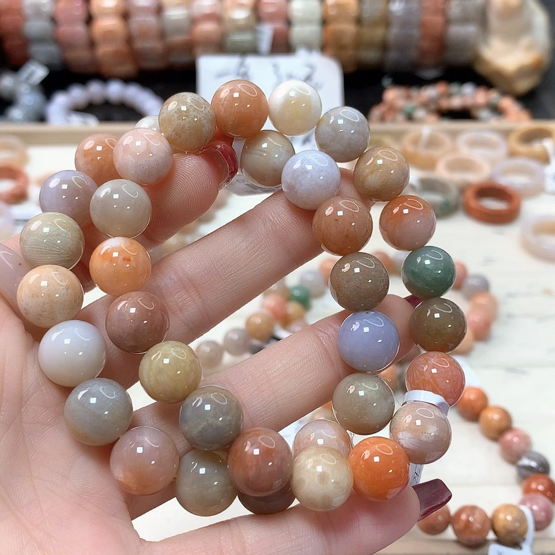 硅化珊瑚（珊瑚玉）手链未镶嵌阿**林064