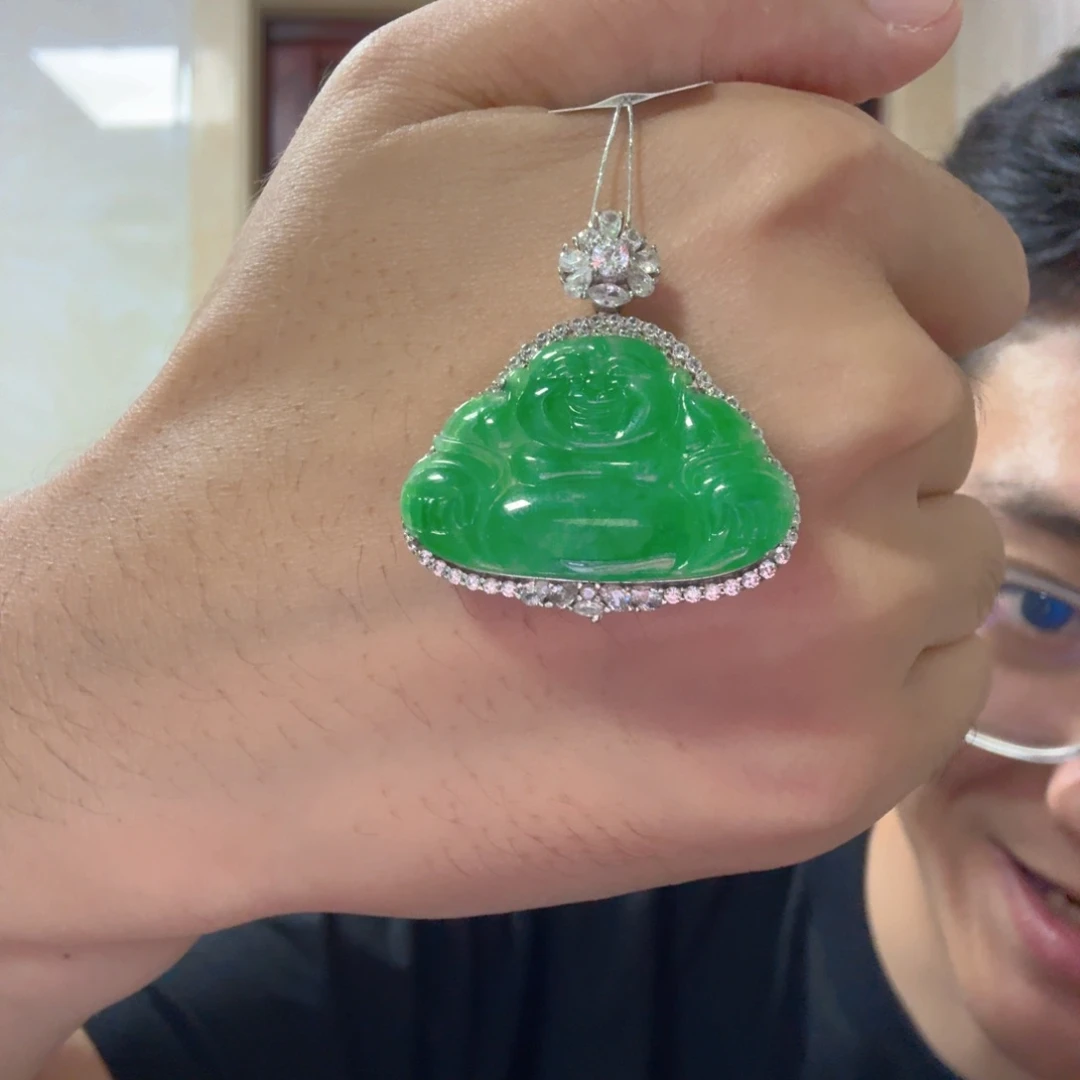 翡翠银S925镶嵌颈饰吊坠