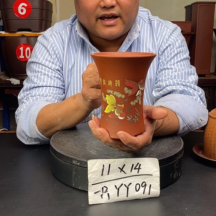 紫砂花盆货号一只YY091