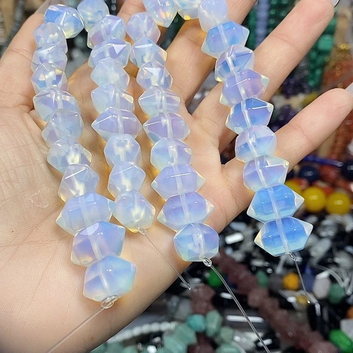 玛瑙/玉髓未镶嵌珠宝半成品蛋白石双尖卡17mm20颗