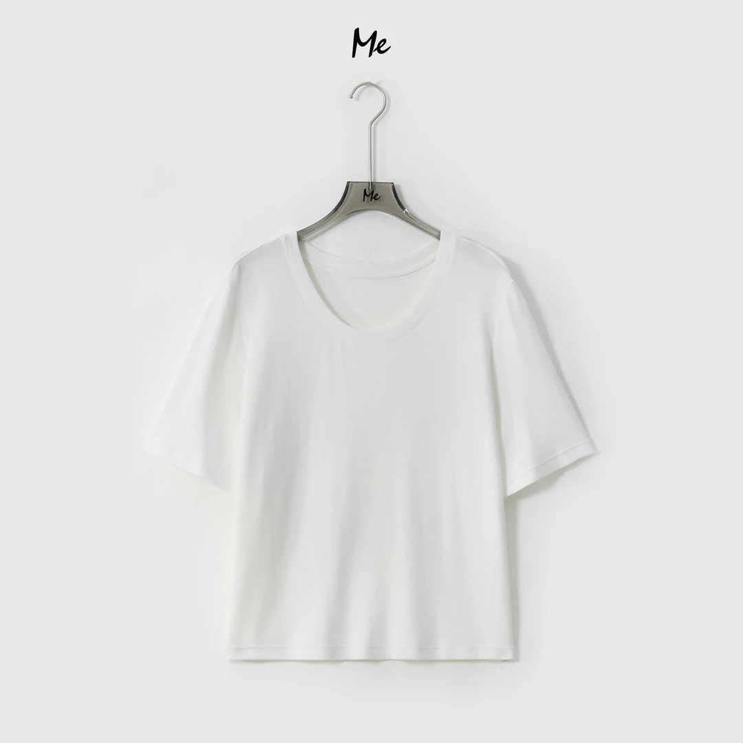 ME【豆花T】极简慵懒高弹显瘦舒适时尚百搭休闲短袖T恤MESS6888