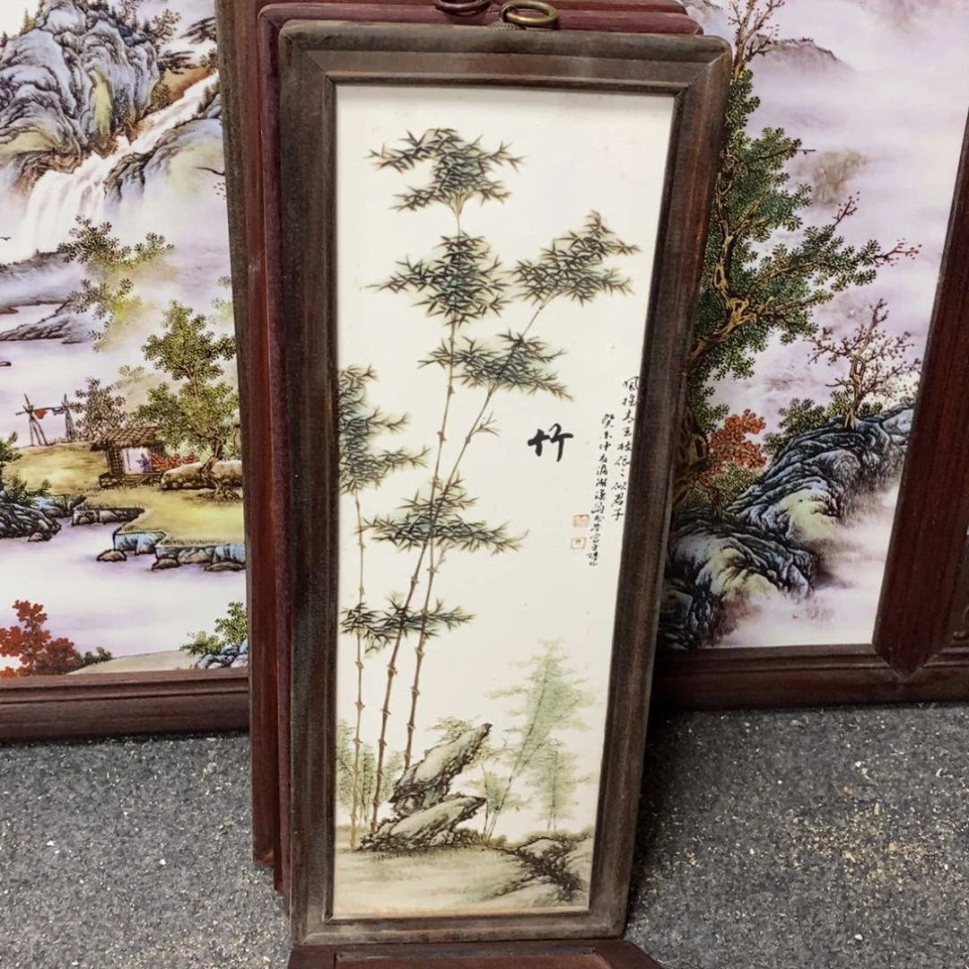 瓷片55*21 景德镇瓷板画柴窑烧制