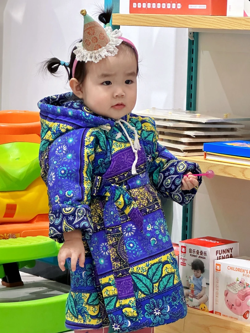 连帽夹棉小外套加厚可爱保暖冬季蒙古元素新款