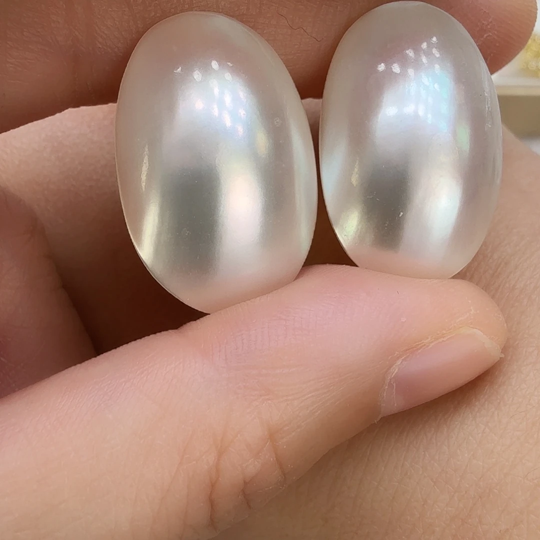 拼合珍珠（马贝珠）耳饰未镶嵌