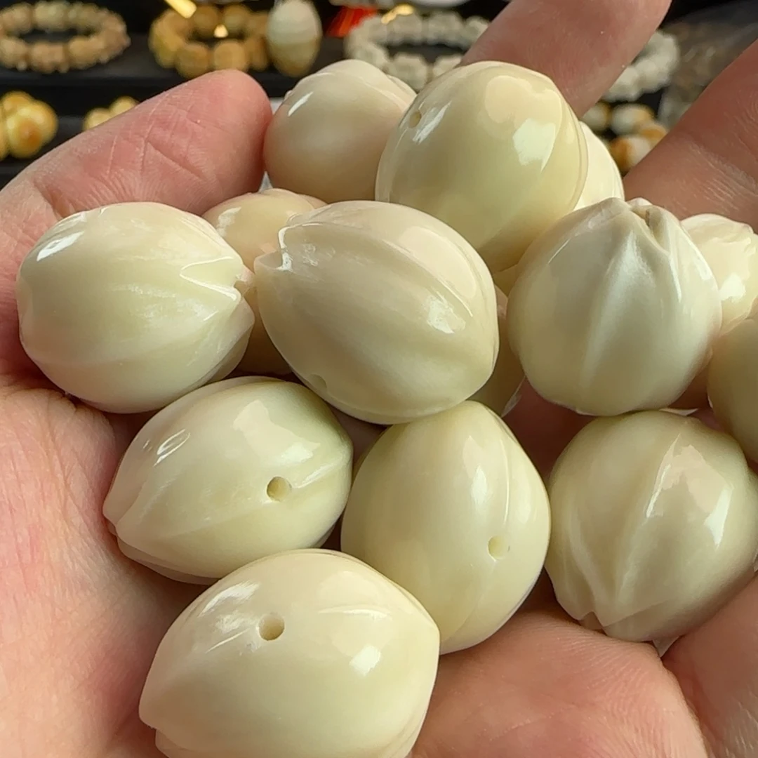 手串菩提根/象牙果微瑕疵铁核桃三通3颗