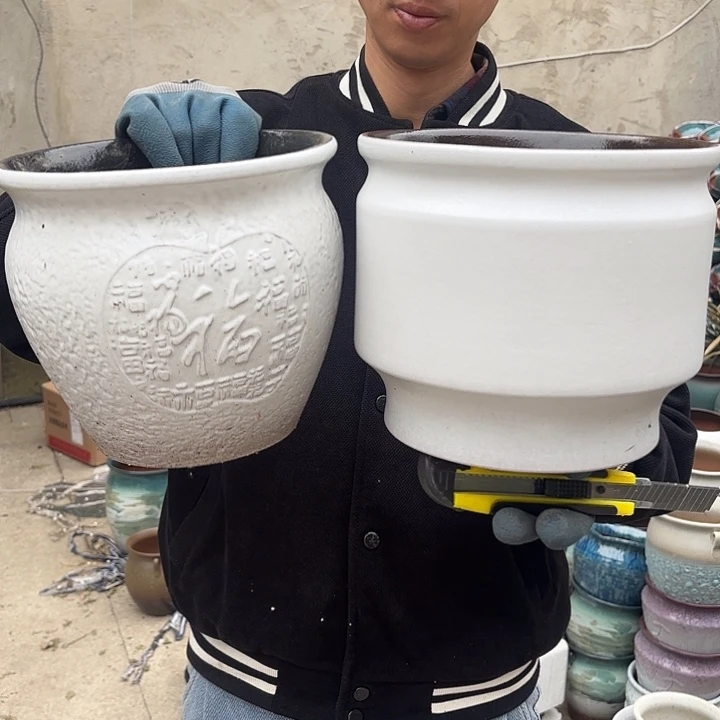 红陶白两个口径20*18-19