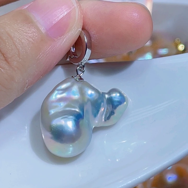 淡水珍珠银S925镶嵌颈饰