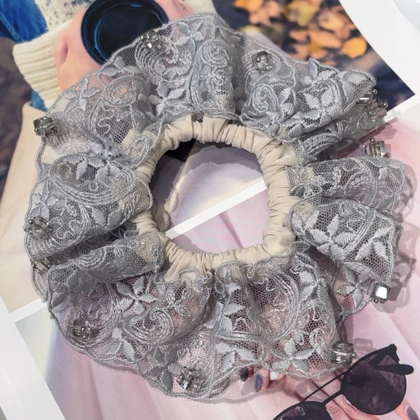 F806高级灰色蕾丝水滴小肠圈