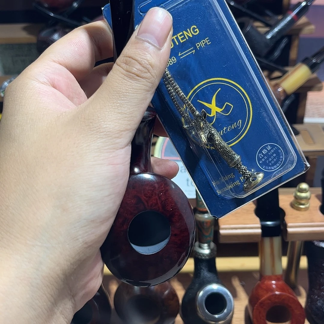 阿***木石楠木双空腔号角烟斗