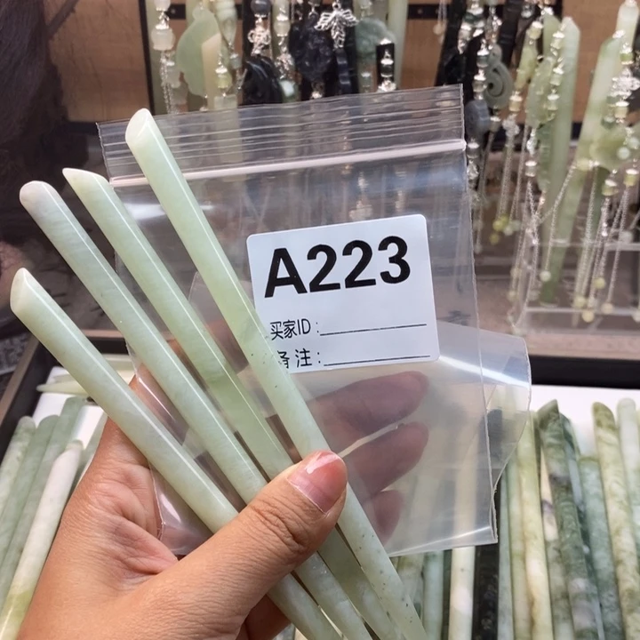 蛇纹石玉未镶嵌发饰麦***仙