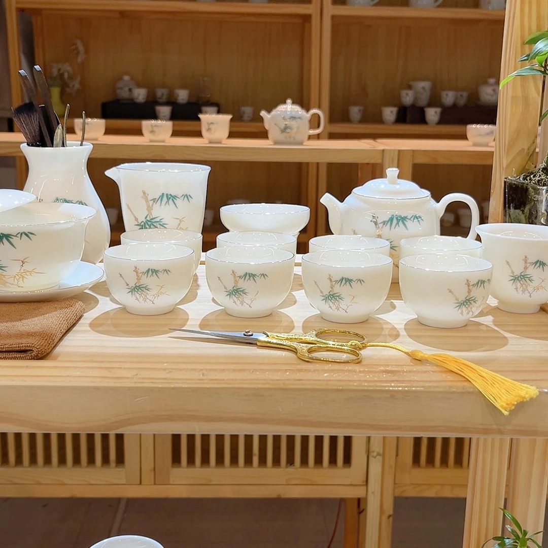【御瓷斋】羊脂玉瓷茶具套装