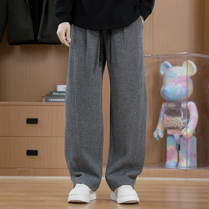 2025春季新款百搭时尚休闲宽松潮流男士长裤外穿运动灰色休闲裤