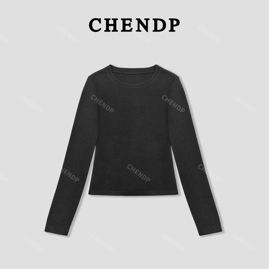 CHENDP 【圆领】极简柔感透气长袖T恤