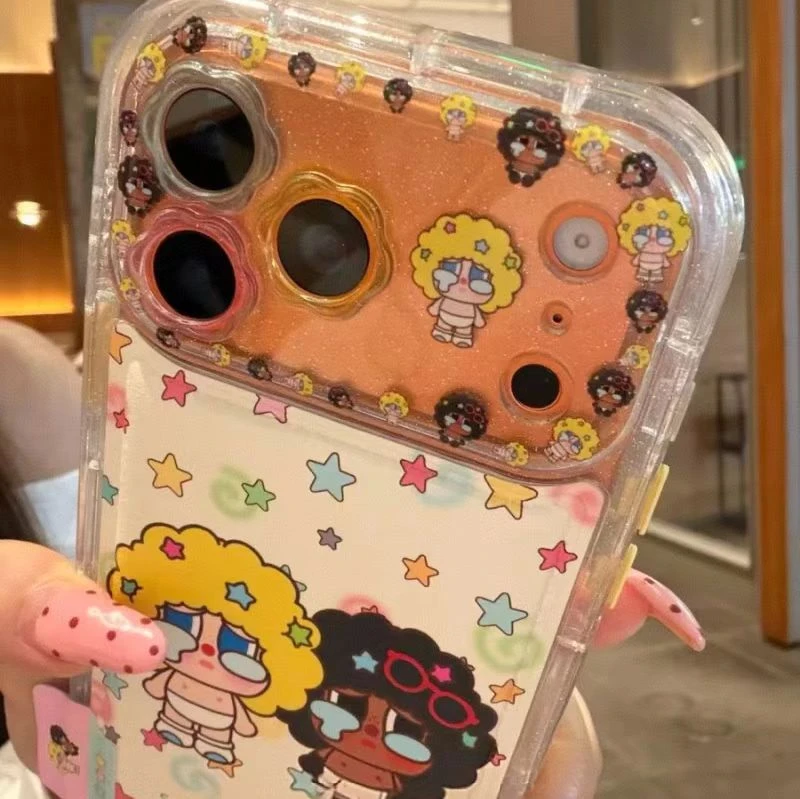 满屏星星爆炸头哭娃适用于iPhone17promax手机壳16少女心15可爱14